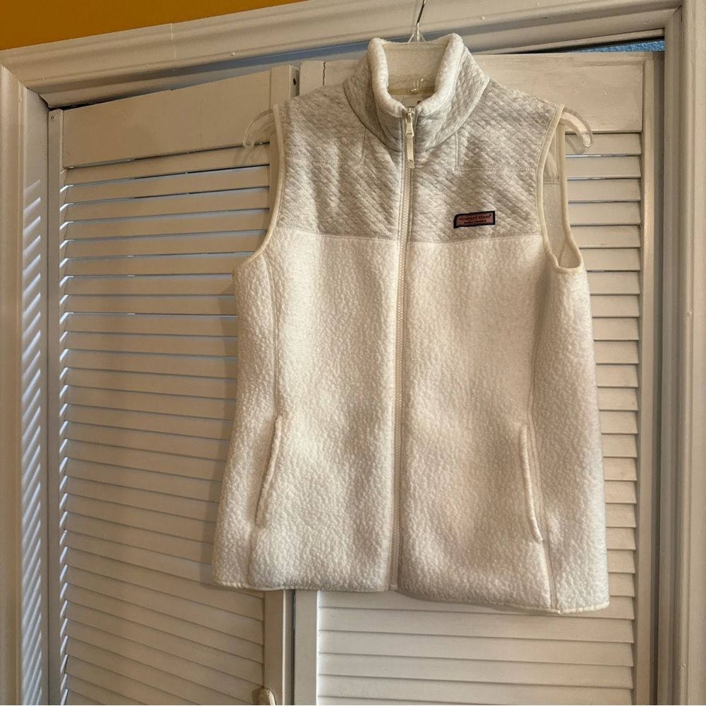 Vineyard Vines Cream Fleece Vest